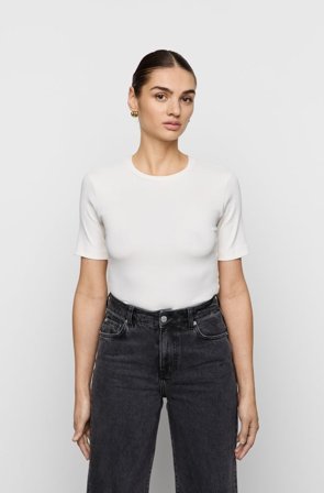 CAMILLA PIHL - Pippa Rib Tee - Ecru SizeXXL