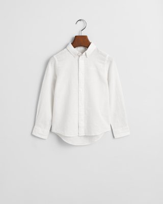 GANT - Skjorte i bomull i lin for barn white