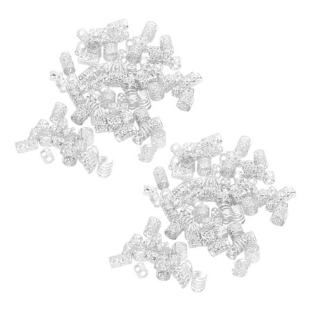 200 st Dreadlocks Hår Ringar ihåliga utsökta mönster Legering Hår Fläta Smycken Spolar Silver