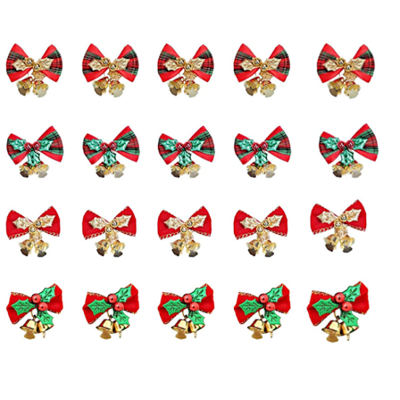 20 stk Mini Sløyfe Juletrepynt Julegaver
