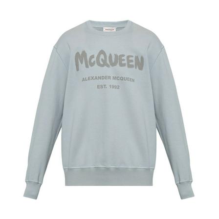 Alexander McQueen Sweatshirts & Hoodies Blå, Herre