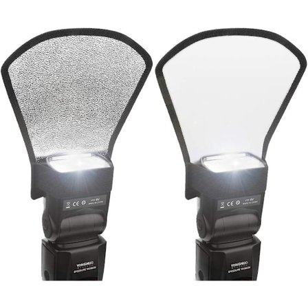 2-Pak Flash Diffuser Reflektor - 2-Sided Hvid/Sølv Bøjbar Bounce Flash Reflektor Kit Med Elastisk Strop Til Canon, Nikon, Sony