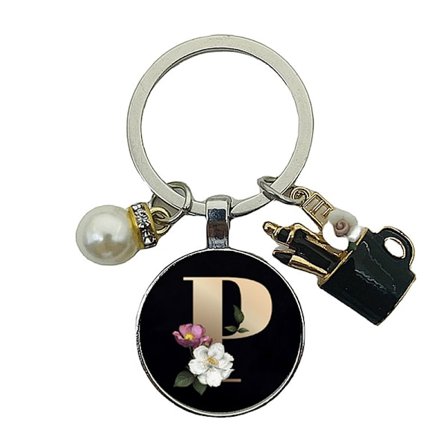 A-Z Letters Elegant imitation Pearl Key Chain Charm Emalj 26 L