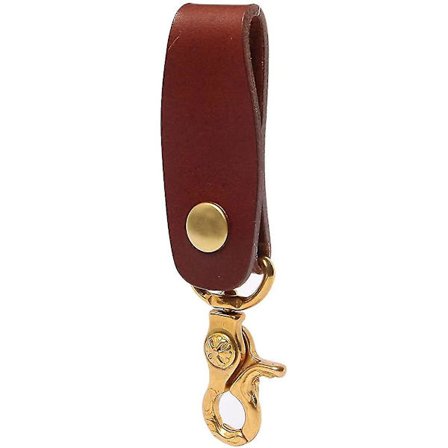 Håndlaget italiensk vegetabilsk lærremme nøkkelring