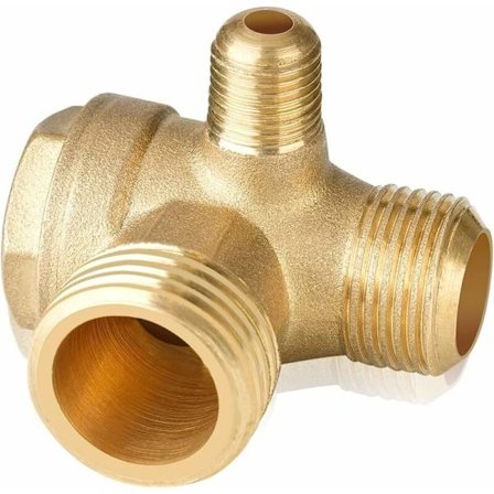 Kompressor backventil, 3-vägs extern gänga, luftkompressor ersättningstillbehör för rörkoppling