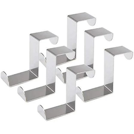 [CA] 6 stk. over-dørkroker 45 mm vendbare kroker i rustfritt stål Skap- og skuffekroker Kleskroker over dører 1 mm tykkelse