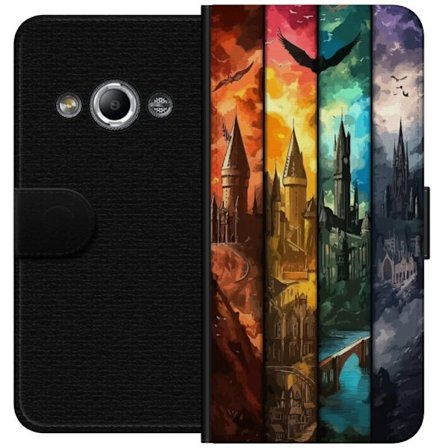 Yhteensopiva Lompakkokotelo Samsung Galaxy Xcover 3 Neljä taianomaista linnaa eri elementtiväreissä, eeppinen fantasiataide tulen veden ilman ja pi