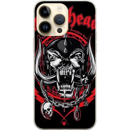 Yhteensopiva Puhelinkuori Apple Apple iPhone 15 Pro Max Motörhead Classic Skull, punainen ja musta teema, voimakas rock-motiivi vaikean musiikin fane
