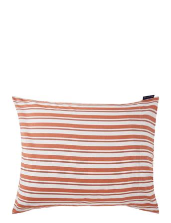 White/Terra Striped Cotton Poplin Pillowcase Home Textiles Bedtextiles Pillow Cases Orange Lexington Home