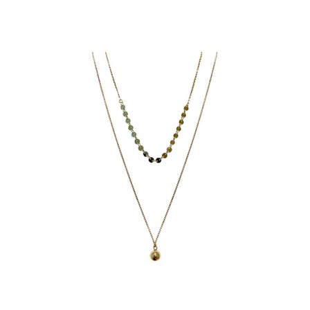 Vikt dubbelkula halsband bär enkel kall kall nyckelben kedja design känsla trendigt halsband