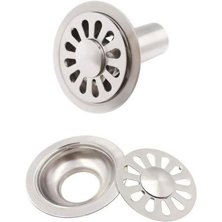 *Pyöreä harjattu ruostumattomasta teräksestä valmistettu lattiakaivo kylpyhuoneen wc-sarjaan*