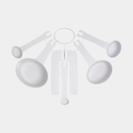 Maatset met spaghettimeter Nordiska Plast, wit, 6 delen