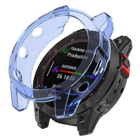 Garmin Fenix 7X / 7X Solar transparent skydd - Transparent Blå