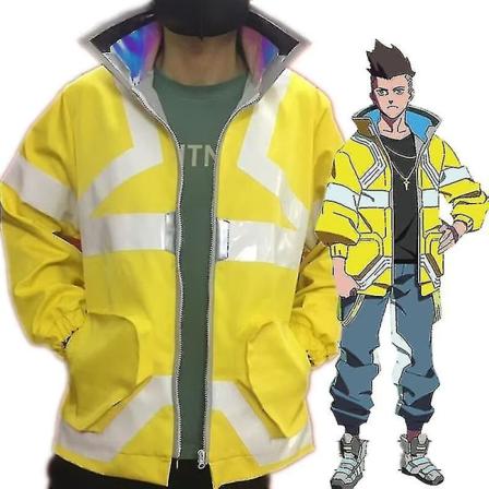 Anime Cyberpunk Edgerunners David Martinez Cosplay-asu Telinekaulus Takki Luvtröja Vetoketju Punk Aikuinen Mies XL