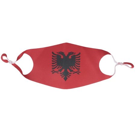 Zeri - Albanian Flag Flat Face Mask Red Face Mask - @ Hatstore