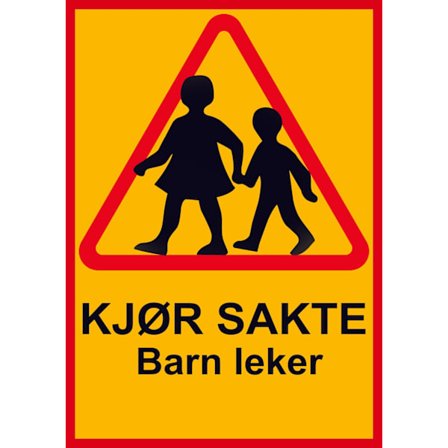 Kjør sakte barn leker - Skilt / Varselskilt - Trafikkskilt
