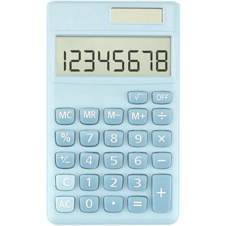 Solar Mini Kalkulator - Grunnleggende 4-funksjons lommekalkulator for studenter, skolemateriell og kontorgadgets (Blå) - Perfekt for kvinner