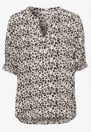 Cellbes of Sweden - Kreppet bluse i leopard til damer i størrelse 38/40