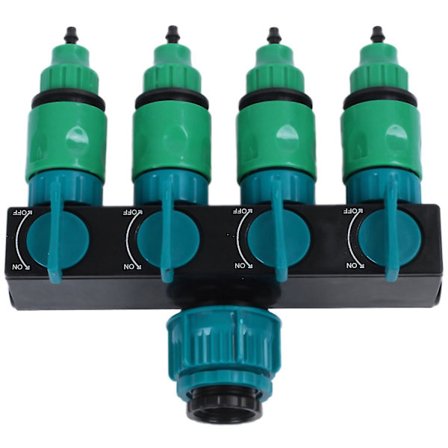 Puutarhan letkun jakaja vesiputki 4-tie hana puutarhan hanan liitin 4/7 mm letku kastelu 8/11 mm 1 kpl