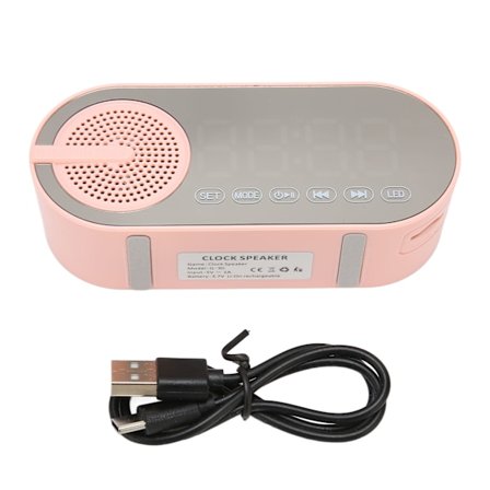 Digitalt Ur med Bluetooth Højttaler Spejl LED Display FM Radio Lille Vækkeur med Dobbelte Alarmer til Soveværelse Kontor