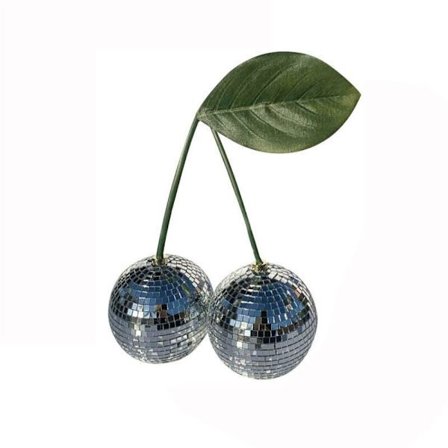 Cherry Disco Ball Hjem Ornament SØLV