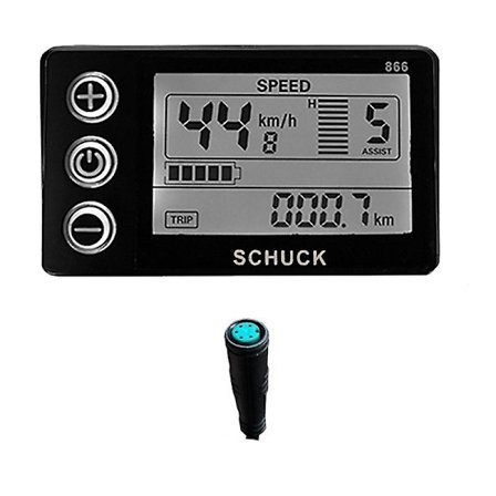 Ebike S866 Lcd Display Meter Elektrisk Cykel 24v 36v 48v Kontrolpanel Med Vandtæt Stik Til Bbs01 Bbs02 [DB]