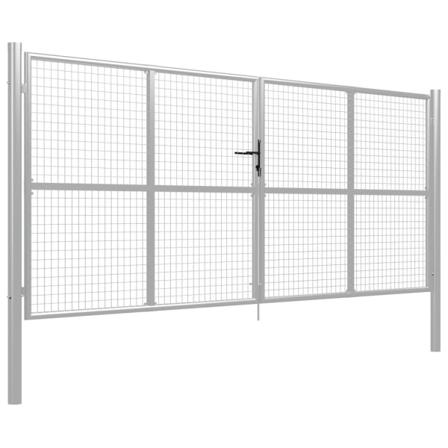 Vidaxl Trädgårdsgrind Galvaniserat Stål 415x200 Cm Silver Silver
