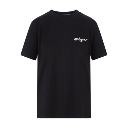 Msgm, T-Shirts Zwart, Dames, Maat:L,print