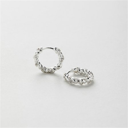 Friendship Hoops - Örhängen - Sterling Silver - Safira