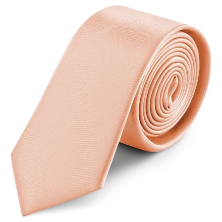 Cravatta skinny in raso rosa da 6 cm per uomini - Cravatte in tinta unita