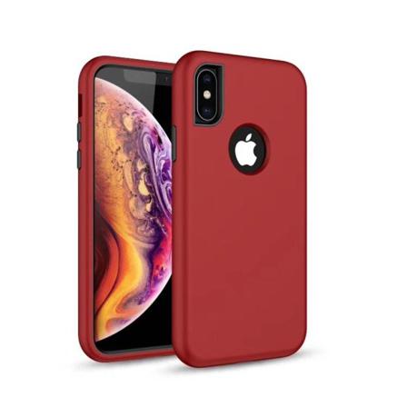 Defender Stöttåligt Skal Till Iphone Xs Max - Röd/svart Brun
