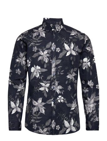 Lindbergh | Aop Flower Superflex Shirt L/S | XL