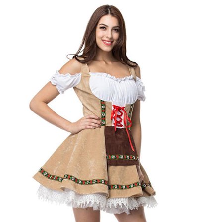 Ny Oktoberfest-kjole for Halloween Maid plus size Oktoberfest-kjole