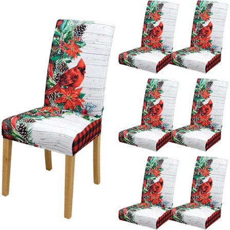 4/6-pack Julstolsöverdrag, 17,7 tum Stretch Matstolsöverdrag, Julgransdekoration