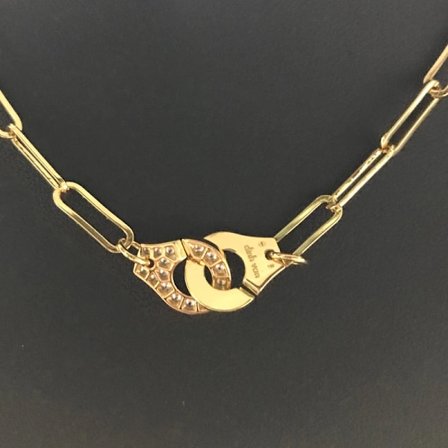 Fransk lyx halsband 925 sterlingsilver Collier Menottes halsband kvinnor män smycken passar Dinh Van halsband gåva