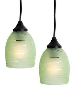Fönsterlampa klara ränder 2-pack Grön