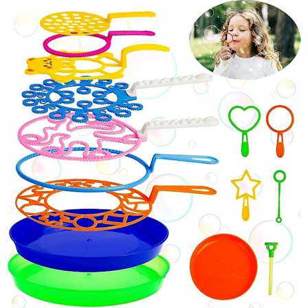 Sæbeboblesæt, 15 stk. Store Sæbeboblepind Legetøj Med Bakke, Store Sæbeboble Legetøj Til Børn, Til Udendørs Leg [DmS]