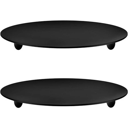 2 stk. sorte 4,3 tommer jernlysestager til koniske lys, bryllup