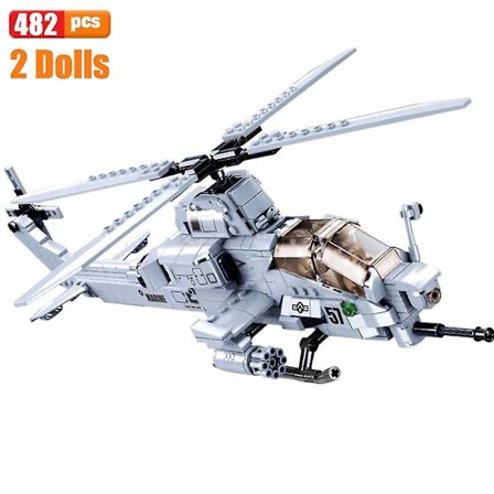 Sembo Block Helikoptre Jager Blokker Militær By Z-20 Utility Fly Maskin Armé Pilot Figur Fly Byggeklosser Barn Lekermini J-15 Jager