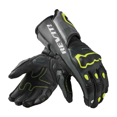 MC-Hansker REV'IT! Quantum 3 Grå/Neongul L