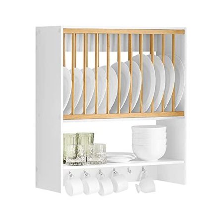 Rootz Vægmonteret Køkken Tallerken Kogerol - Køkken Væghylde - Køkken Opbevaringsstativ Hylde