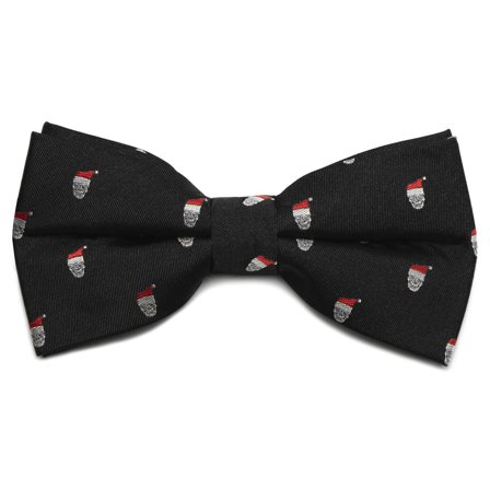 Black Christmas Skull Pre-Tied Bow Tie for Men - Pre-tied bow ties