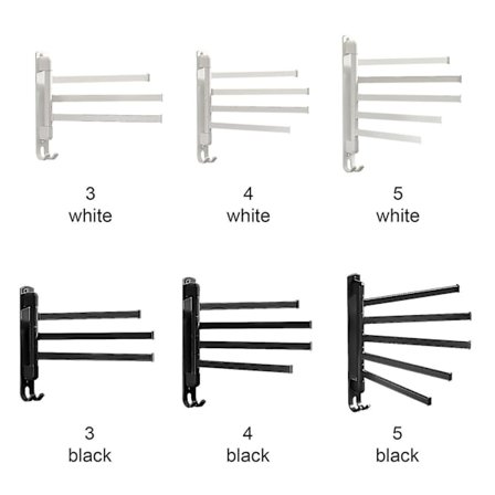Vægmonteret Rotationsfoldbar Håndklædeopbevaringsstativ Skinne Hængende