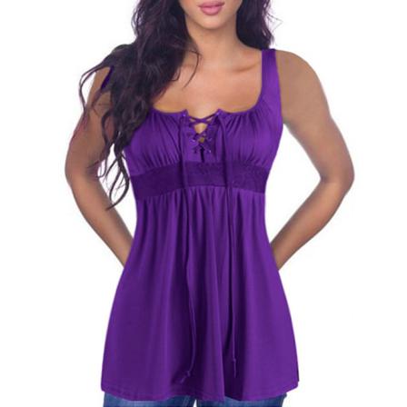 Sleeveless Tank S Solid Color Summer