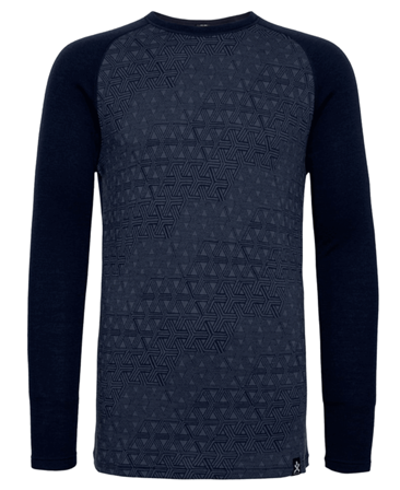 Bula Geo Merino Wool Crew Navy
