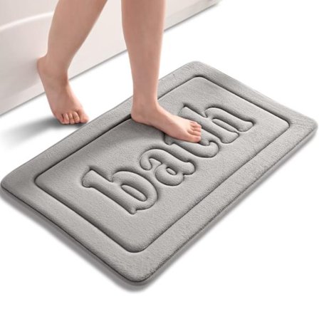 Memory skumbademåtte, bademåtter til badeværelset, skridsikre gulvtæpper, superabsorberende bademåtte, hurtigtørrende, maskinvaskbar badeværelsestæppe