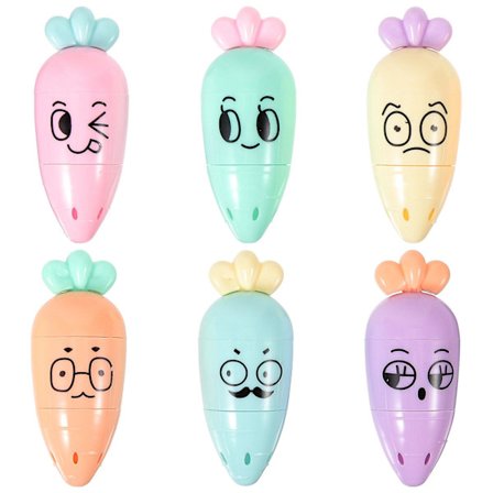 6 kpl Kompaktit Kirjan Muotoiset Porkkana-muotoiset Merkkikynät Opintojen Korostus Kynät Opiskelijan Taidemerkkikynät Päivittäinen Tarve