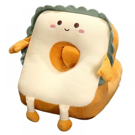 Rostat Bröd Memory Foam Nackkudde Plyschdocka Tecknad Flicka Kudde Leende Rostat Bröd Kudde Rolig Rostat Bröd Skiva Brödkudde Bröd Gosedjur