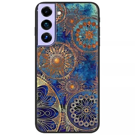 Cover til alle iPhone 14 modeller med orientalsk blåt mønster