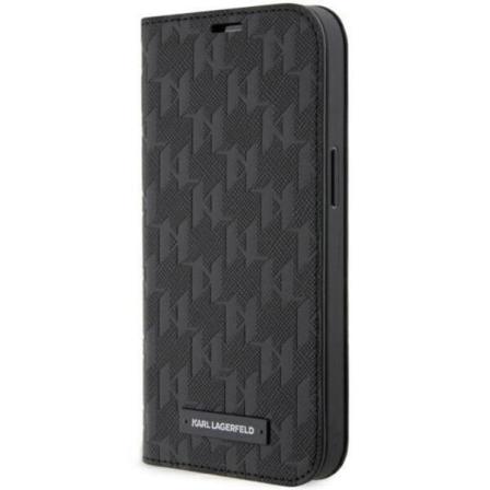 Karl Lagerfeld iPhone 14 Pro Max Lompakkokotelo Monogram Musta